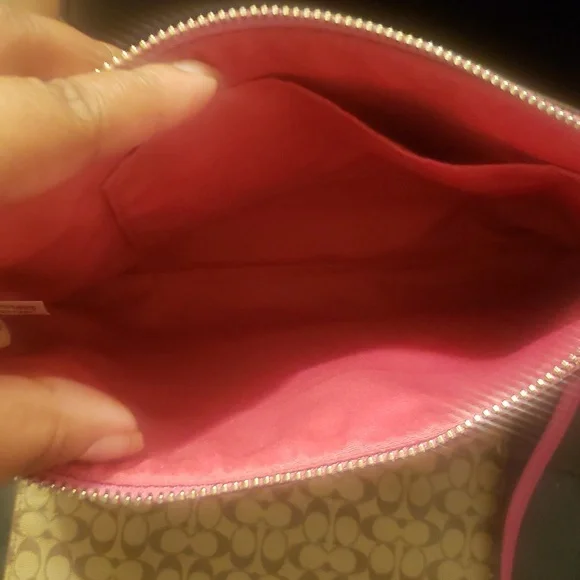 Coach Signature Brown and Pink Crossbody Bag EUC - Picture 6 of 9